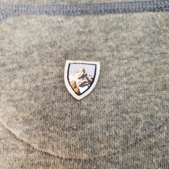 KUHL Men's Size XL Fleece Lined 1/4 Zip Pullover Sweater Heather Brown in VGUC - Picture 6 of 12